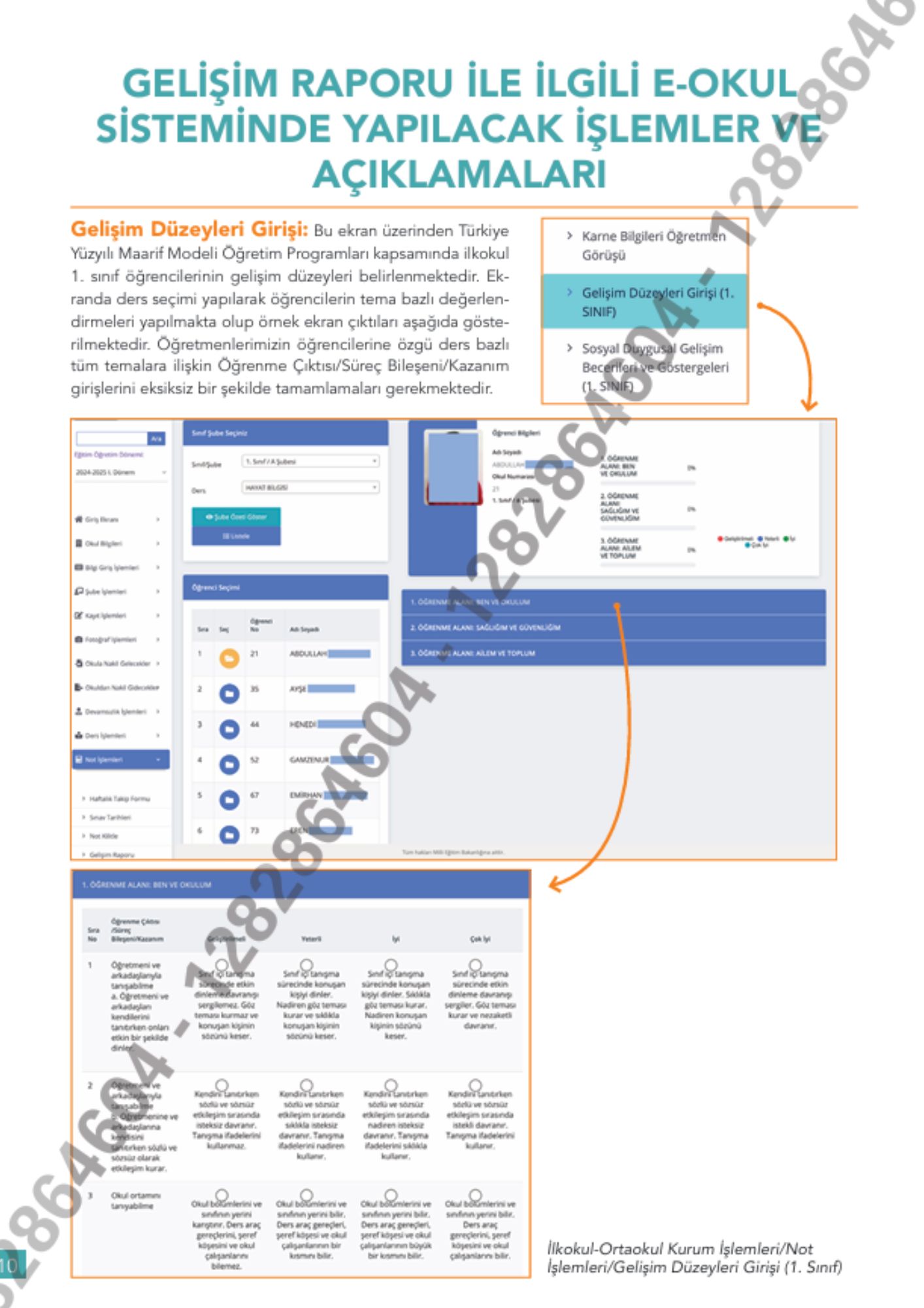 2025 Gelişim Raporu Öğretmen Bilgilendirme Kılavuzu Metni